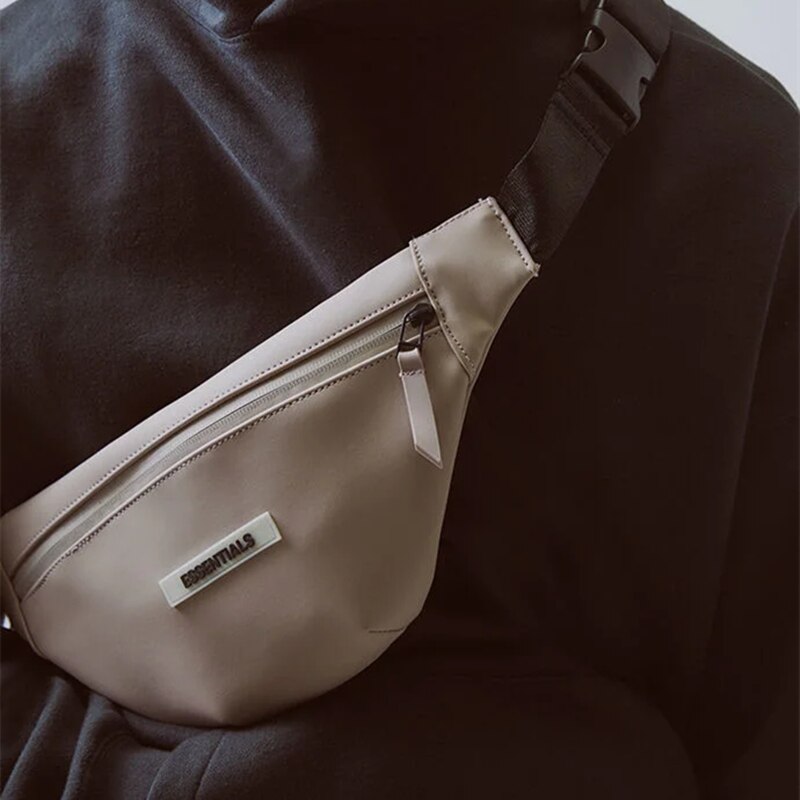 Alle-spiel hoch-straße Leder Doppel-linie WESENTLICHE TASCHE NEBEL Kleine Brust Tasche Bote Tasche Taille Tasche für Männer und Frauen