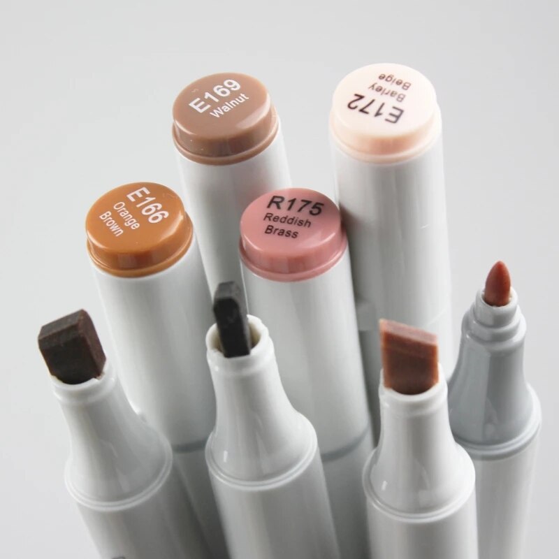 Finecolour Markers Brown And Blue Color Double-Ended Art Marker Artist Sketch Drawing Marker Pen