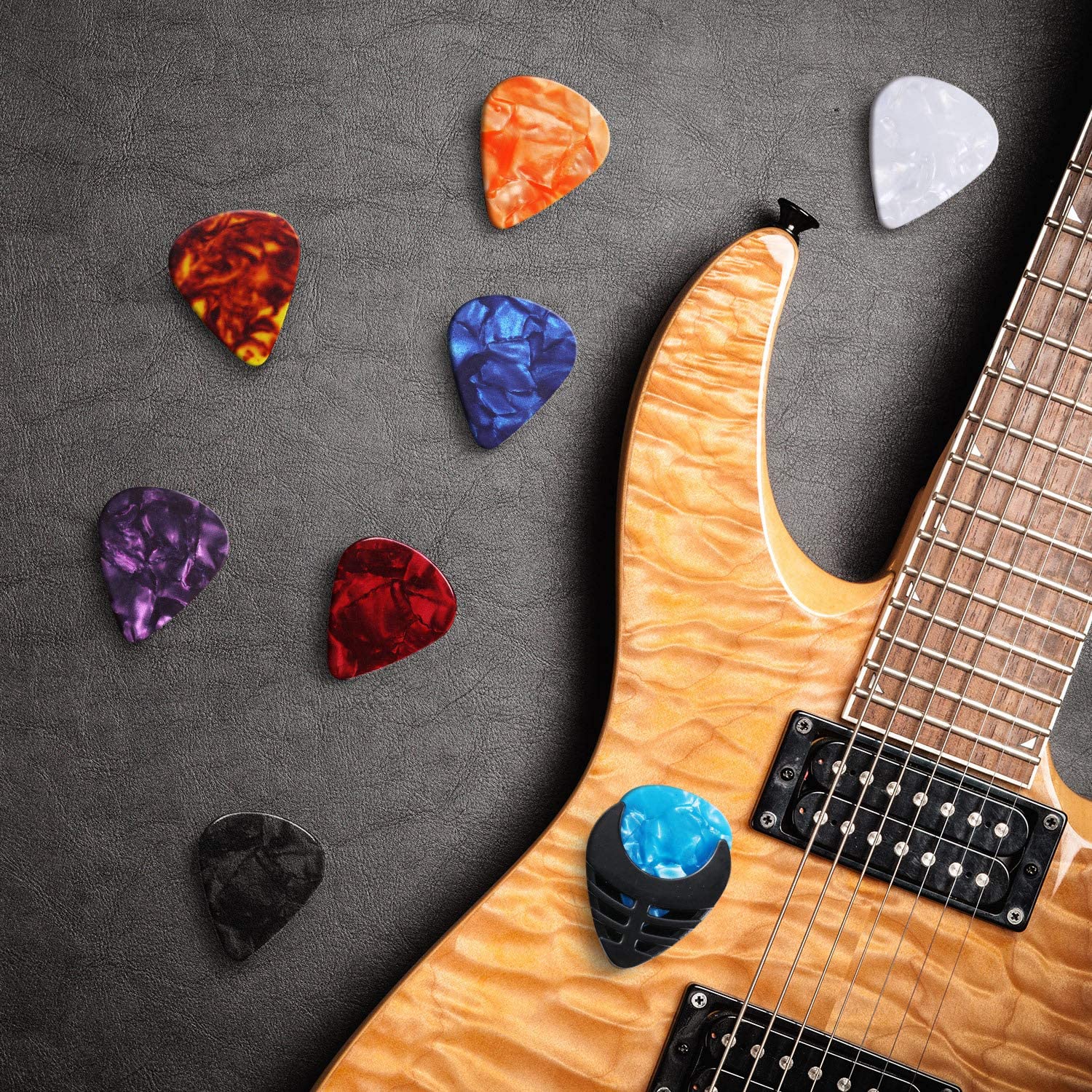 50 Stks/set Celluloid Gitaar Plectrum 20*0.46Mm 20*0.71Mm 10*0.96Mm Dikte Gitaar accessoires Met Doos Abs Plectrums