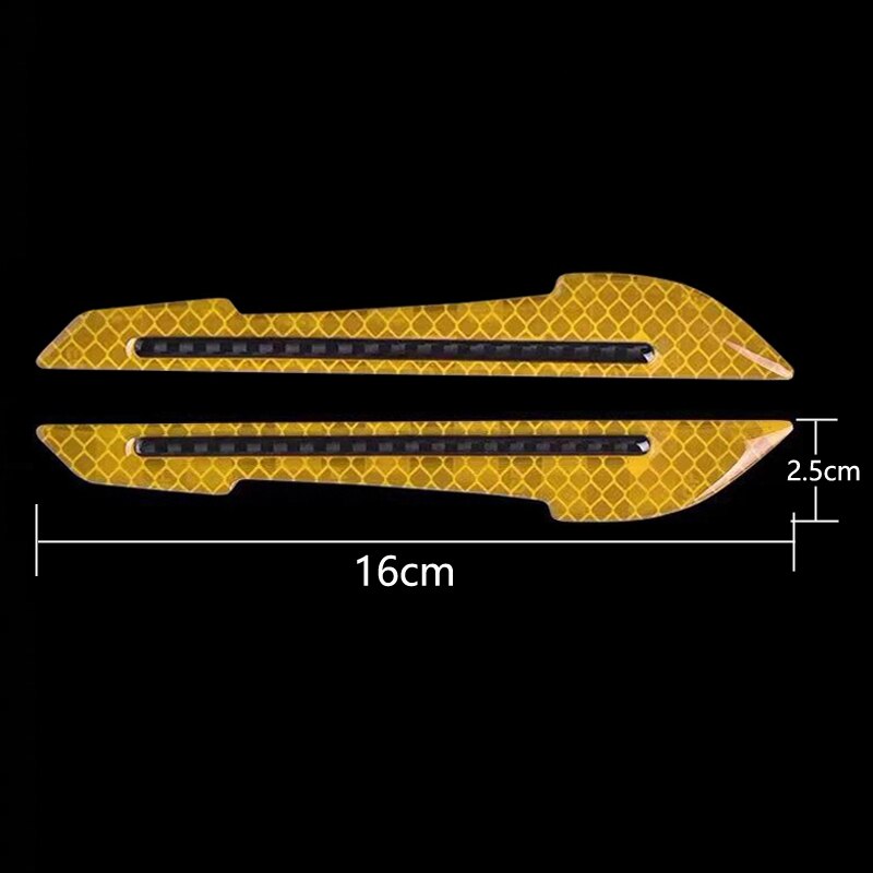Hyzhauto fita de aviso de segurança para espelho retrovisor de carro, 2 peças, fibra de carbono adesivo refletivo, guarnição, tiras anticolisão