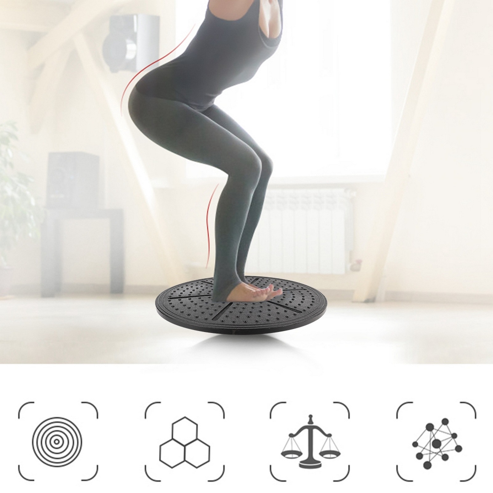 Balance Board Plaat Yoga Balancer Anti-Slip Hoge Niveau Training Balance Gym Board Oefening Fitness Apparatuur Accessoires