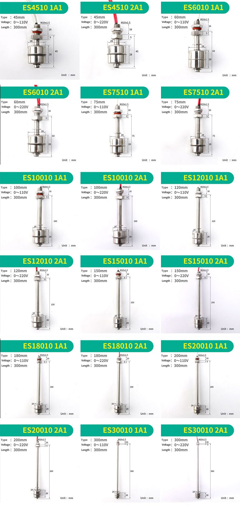 Elecall Water Vlotterschakelaar Hittebestendig Watertoren Tank Automatische Level Controller Sensor 304 Rvs