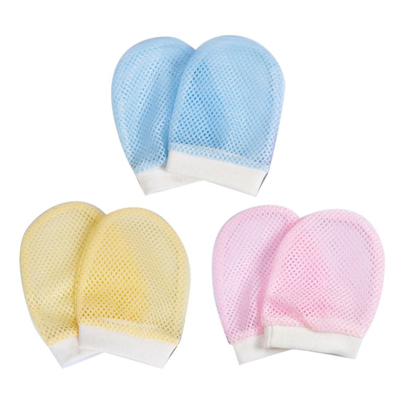 4Pairs Baby Gloves 0-6 Month Newborn Infant Anti-grab Breathable Hand Cover