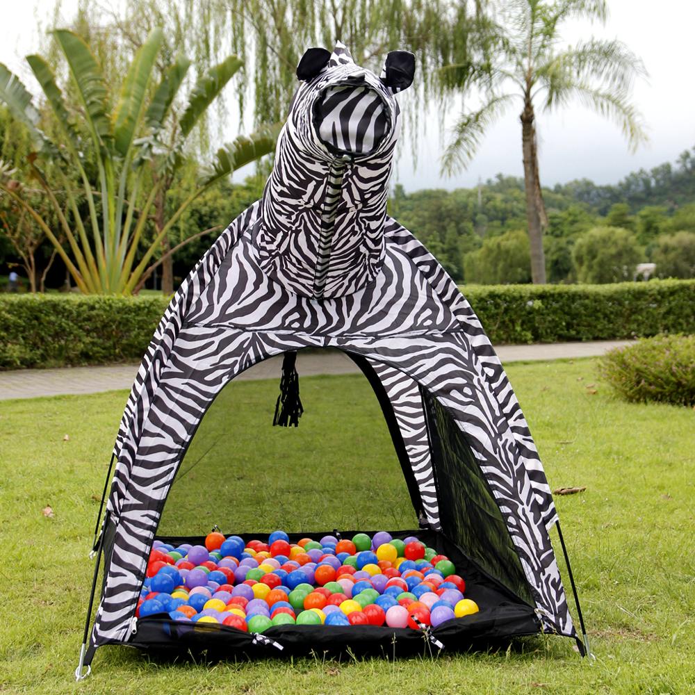 Draagbare Zebra Vorm Kinderen Tent Cartoon Dier Kinderen Speelhuis Indoor En Outdoor Kinderen Luifel