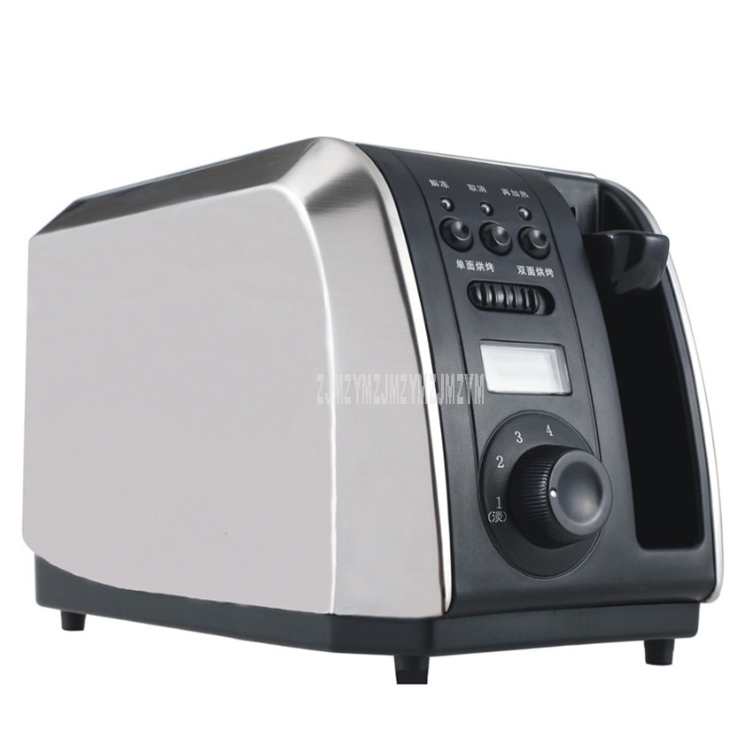 Stainless Steel Single/Double Side Bread Baking Oven Machine 2 Slot Electric Toaster Automatic Breakfast Toast Sandwich Maker