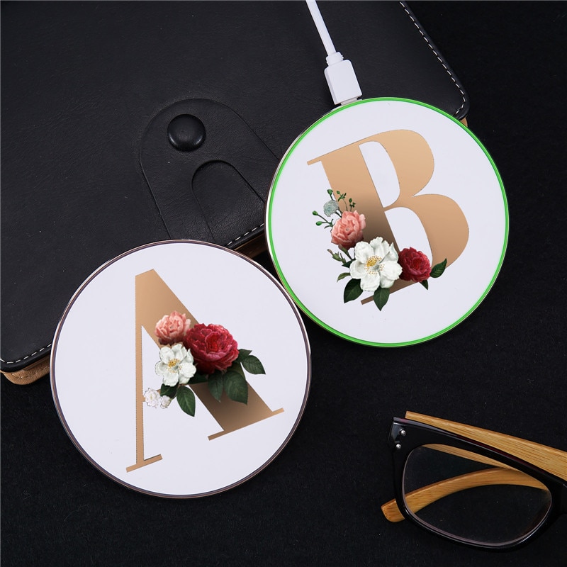 Letter A B C D Wireless Charging Station Wireless Charger for Iphone Airpods 2 Airpods Pro Samsung Xiaomi Cute Charger Pad