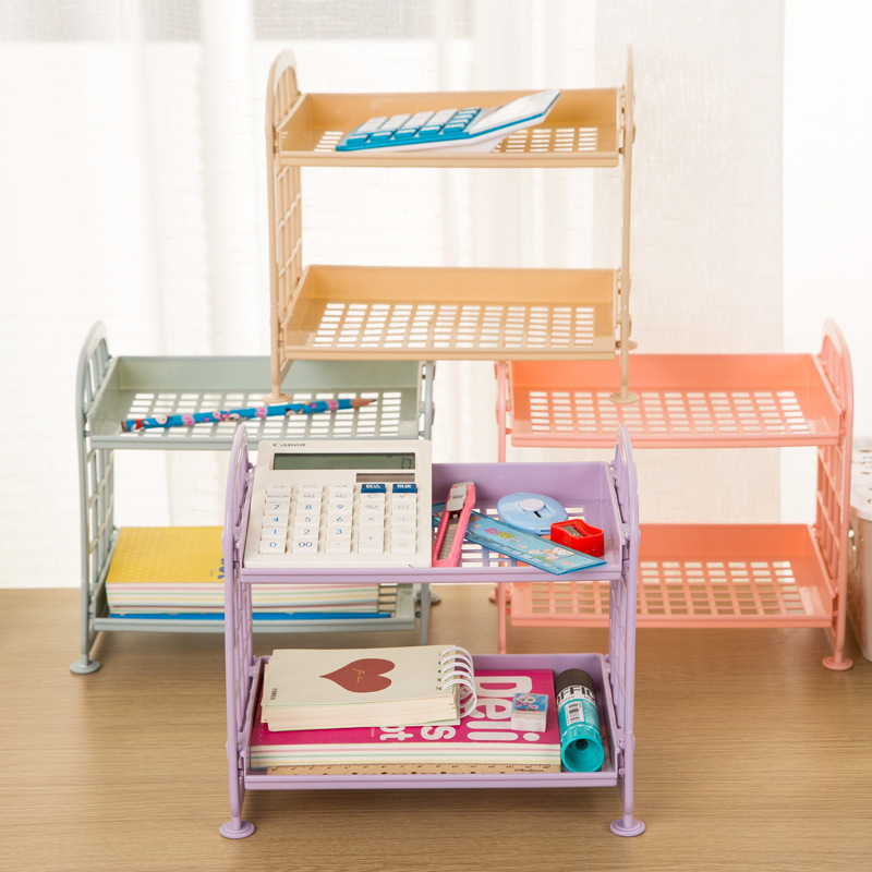 Dubbele Laag Mesh Bestand Lade Organizer Document Tijdschriftenrek Plastic Boek Houder Desktop Opslag Mand Plank Briefpapier