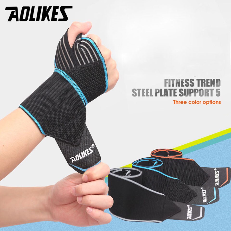 Aolikes 1Pcs Sport Pols Bands Polssteun Band Wraps Hand Verstuiking Herstel Polsband Voor Fietsen Tennis Gym Accessoires