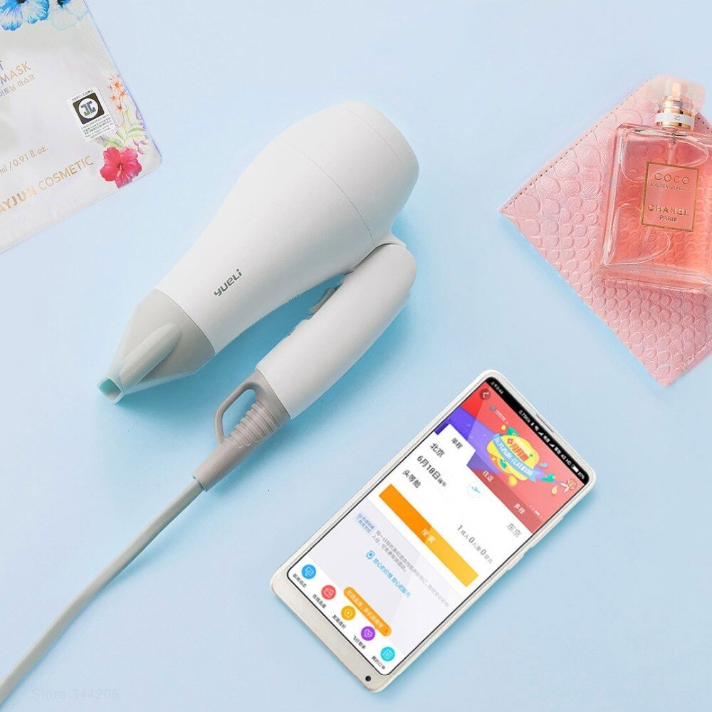 XIAOMI-HD-066W MIJIA YUELI, difusor de pelo para el hogar, 1200W, cuidado del cabello, , secado rápido, portátil, viaje, mango plegable