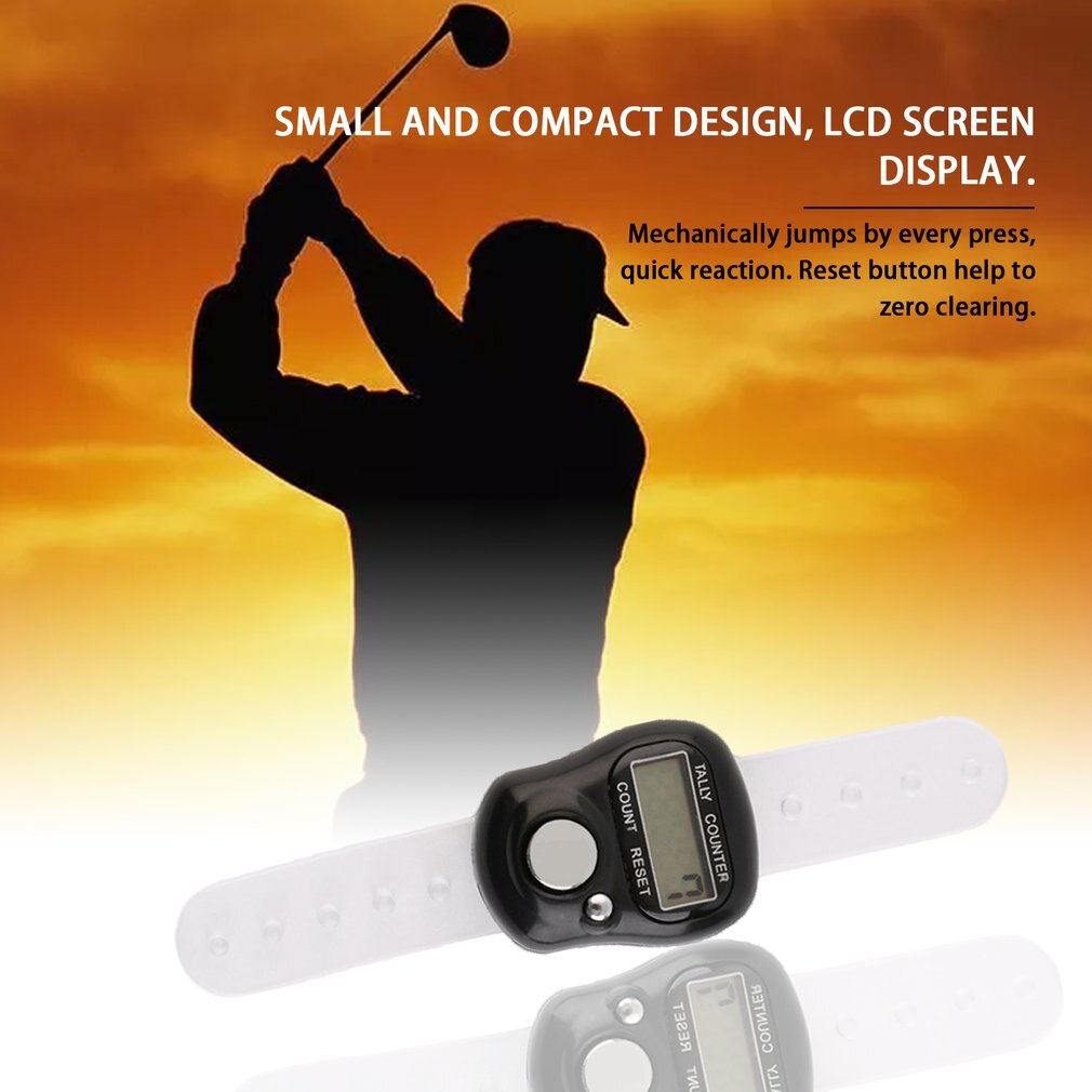 Mini draagbare 5-- cijferige lcd elektronische digitale golf sport universele vinger handbediende ringteller