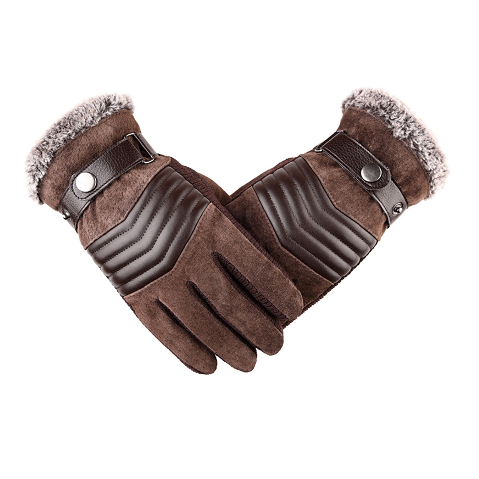 Guantes Térmicos de invierno para ciclismo y esquí, resistentes al agua, con cremallera ajustable, para exteriores: D