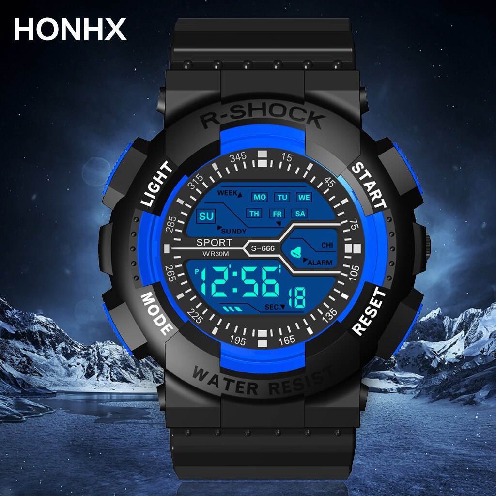 Mannen Sport Digitale Horloge Lichtgevende Multifunctionele Sport Horloge Casual Elektronische Horloge Reloj Hombre Relogio