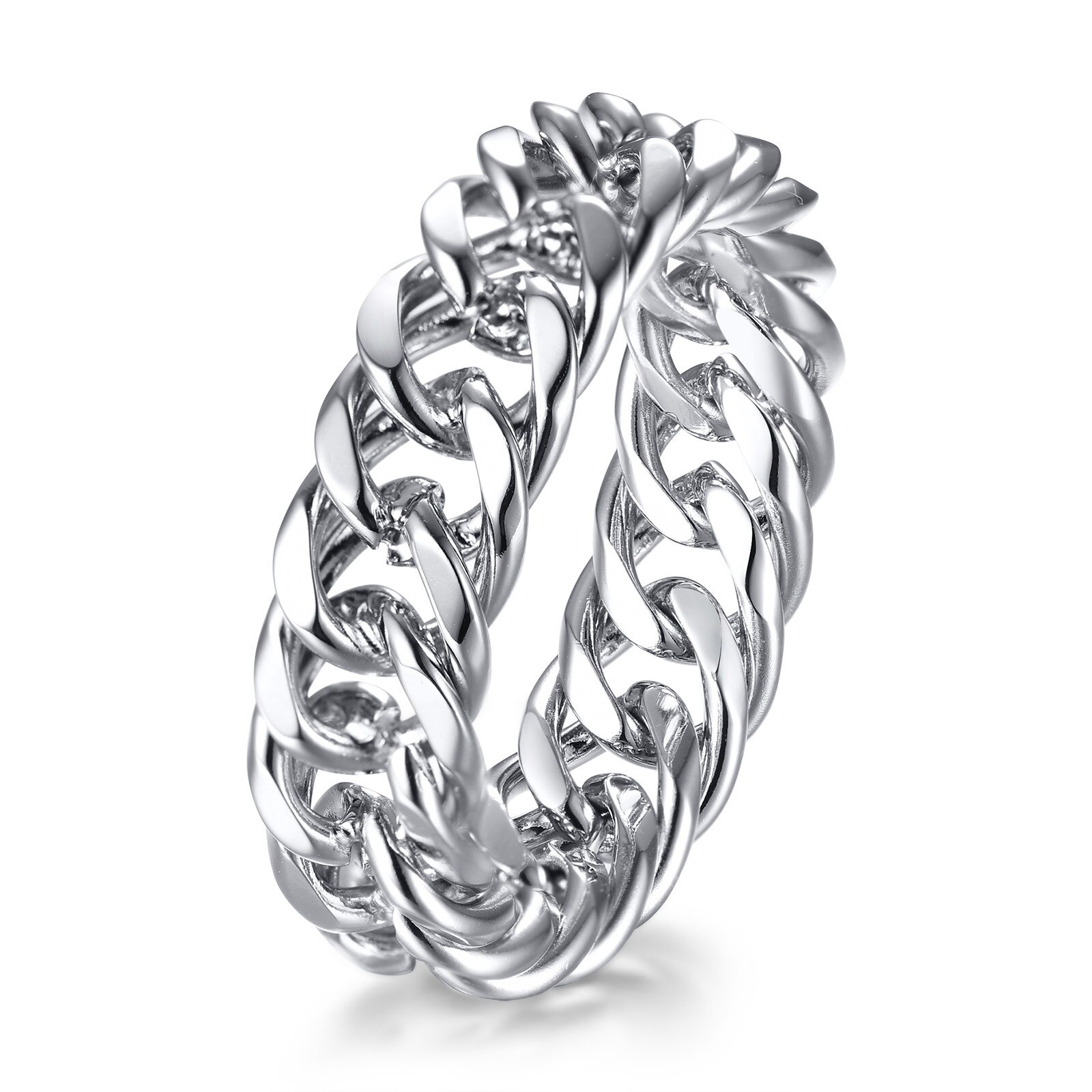 Chain Ring Roestvrij Stalen Ringen Voor Mannen Vrouwen Geometrische Roun Ring Vinger Ring Sieraden