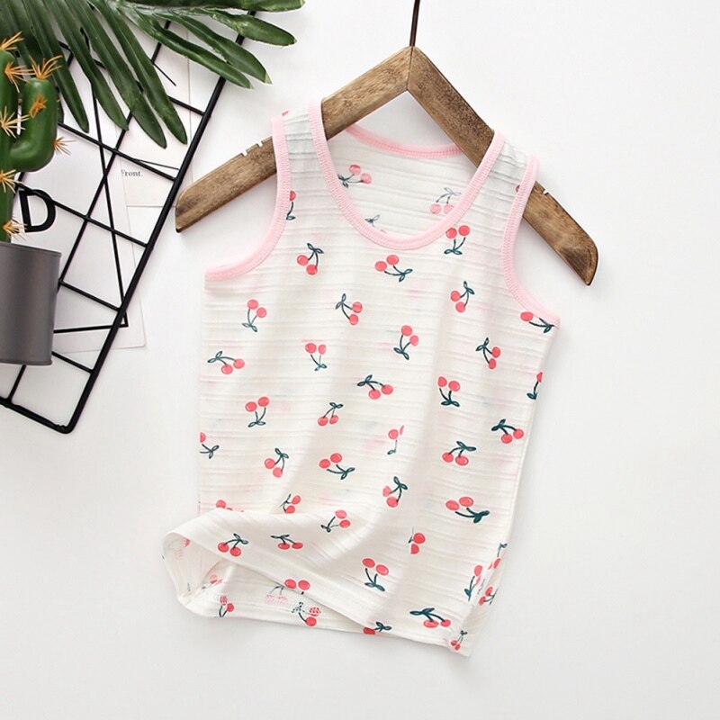 Zomer Meisjes Bloemen Tanks Mouwloze Tops Kids Kleding Katoen Printing Vest Baby Tiener Singlets Kinderen