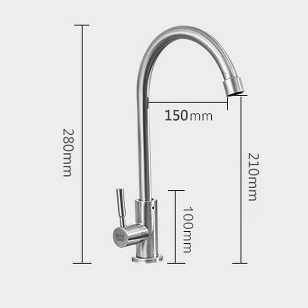 Stainless Steel Single Cold Kitchen Faucet Stainless Kitchen Faucet Kitchen Sink Water Handle Mixer Tap Kitchen Shower Faucet