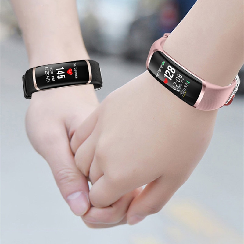 Letike m4 atividade rastreador feminino pulseira inteligente em tempo real dinâmica freqüência cardíaca e monitor de pressão arterial esporte banda preto ajuste masculino