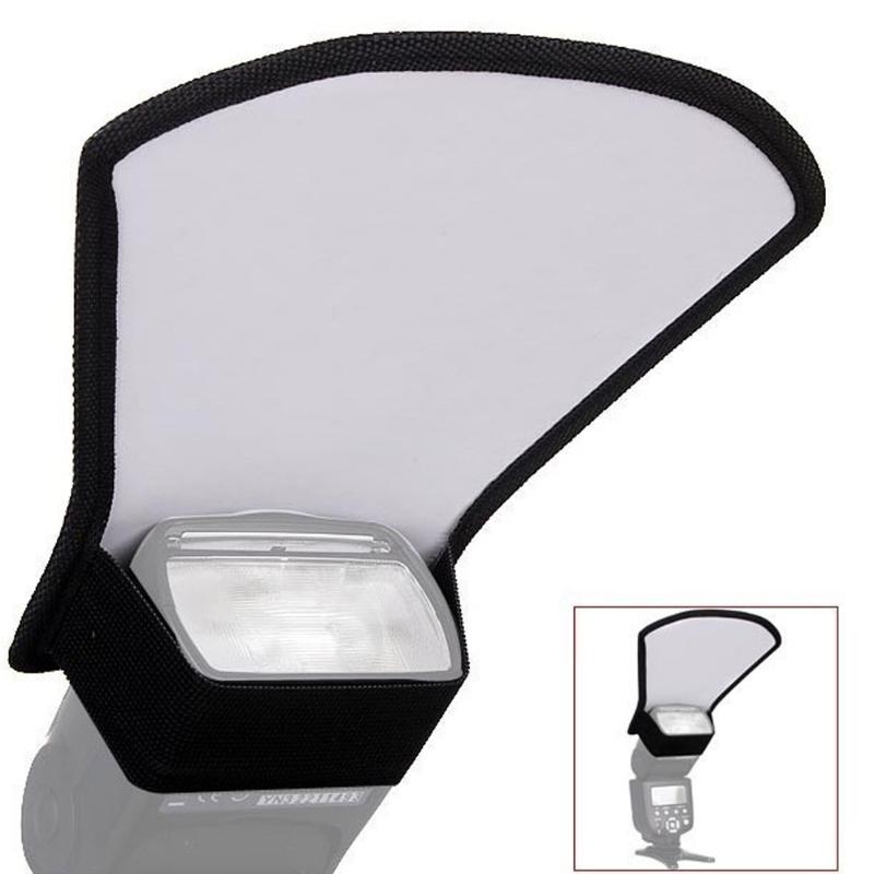 2-in-1 Zilver/Wit Camera Flash Diffuser Softbox Photo Flash Light Reflector Voor Canon Camera 'S 11*18*20cm