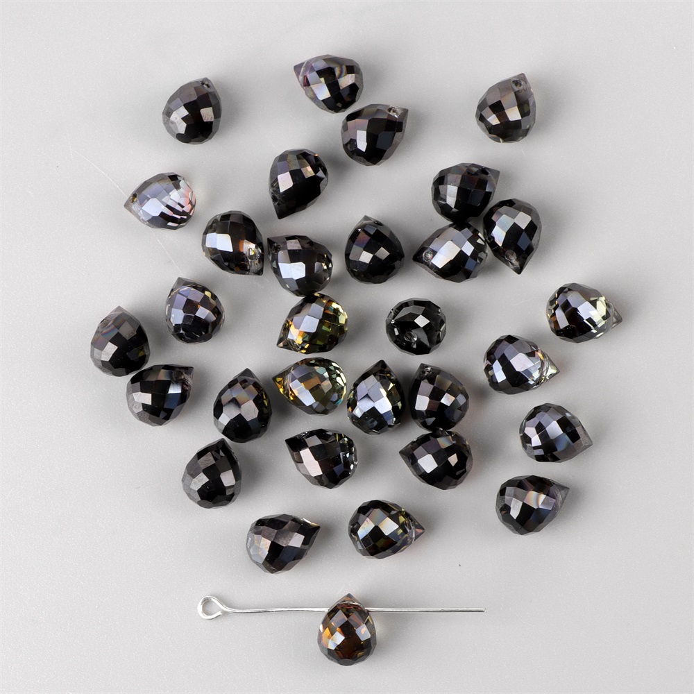 30 Uds. Cuentas facetadas de cristal con purpurina, cuentas multicolores con forma de mariposa para fabricación de joyería, piezas para collar de pulsera Diy