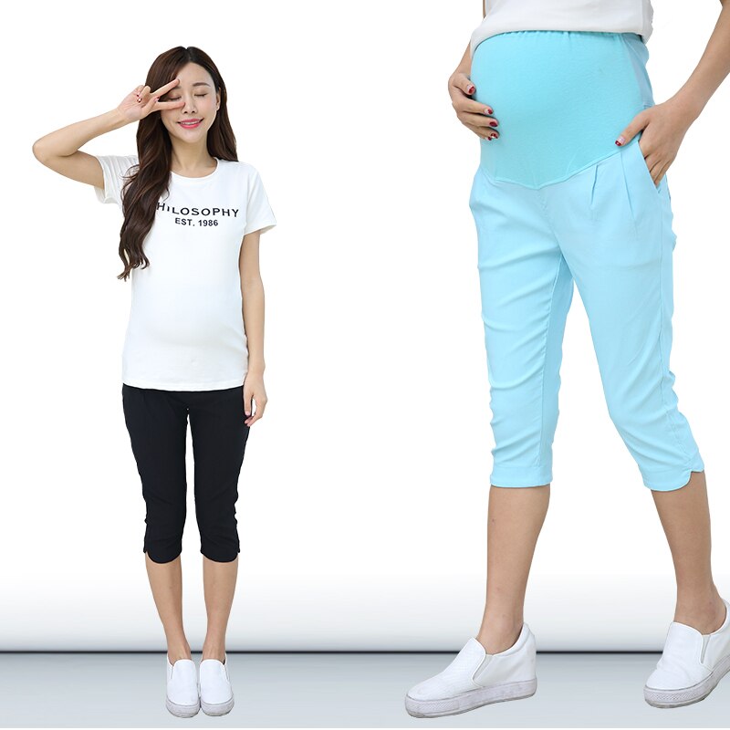 Sommarbyxor gravid 7 -punkts byxor gravida kort capris graviditetsartiklar damkläder overall storlek 5xl vetement femmel
