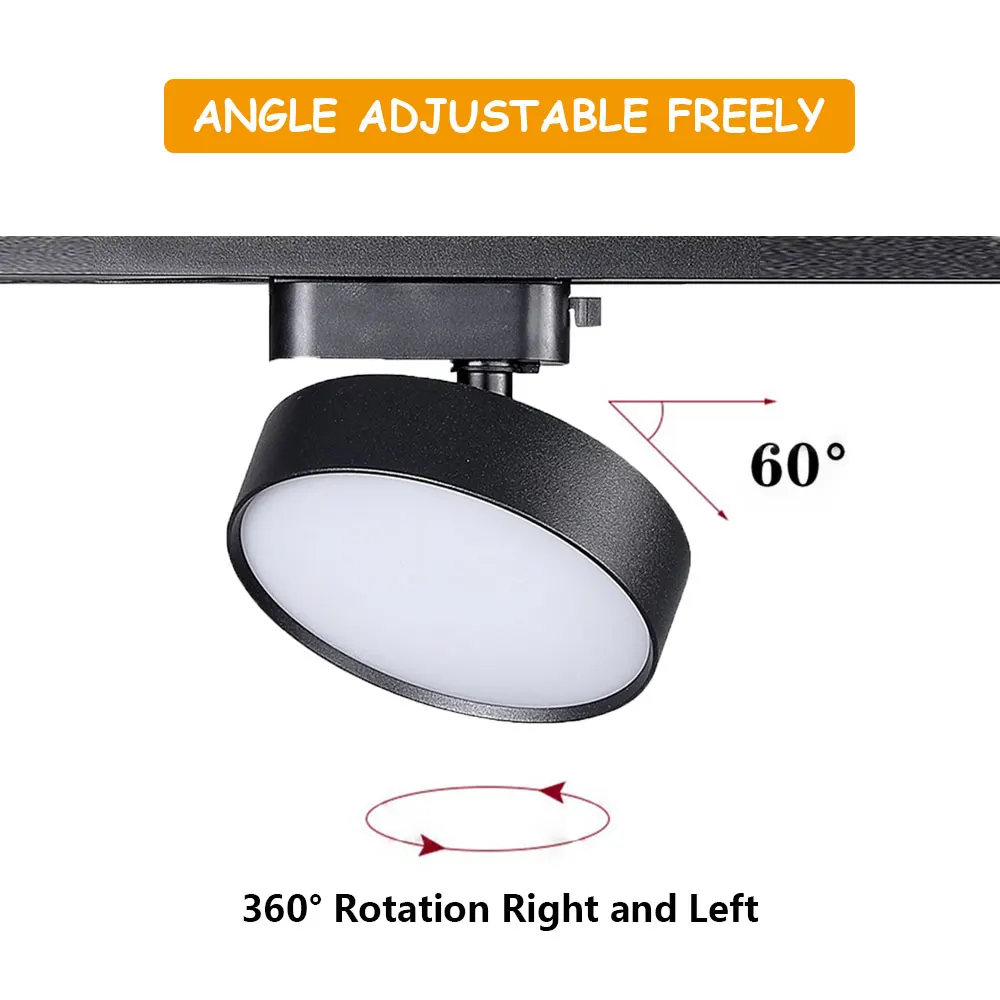 Faretti portato su Binario - 7W-18W - Moderno - Regolabile 360° - Bianco/Nero