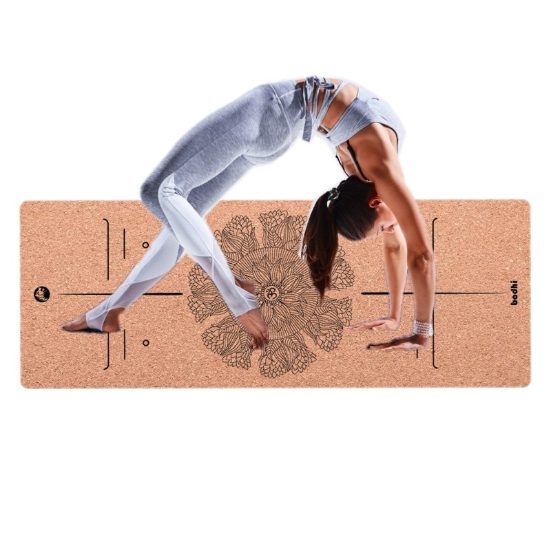 Tpe verbreedt yogamat 183cm*68cm kurk yogamat comfortabele antislip pilatesmat draagbare buiten oefenmat 5mm dik