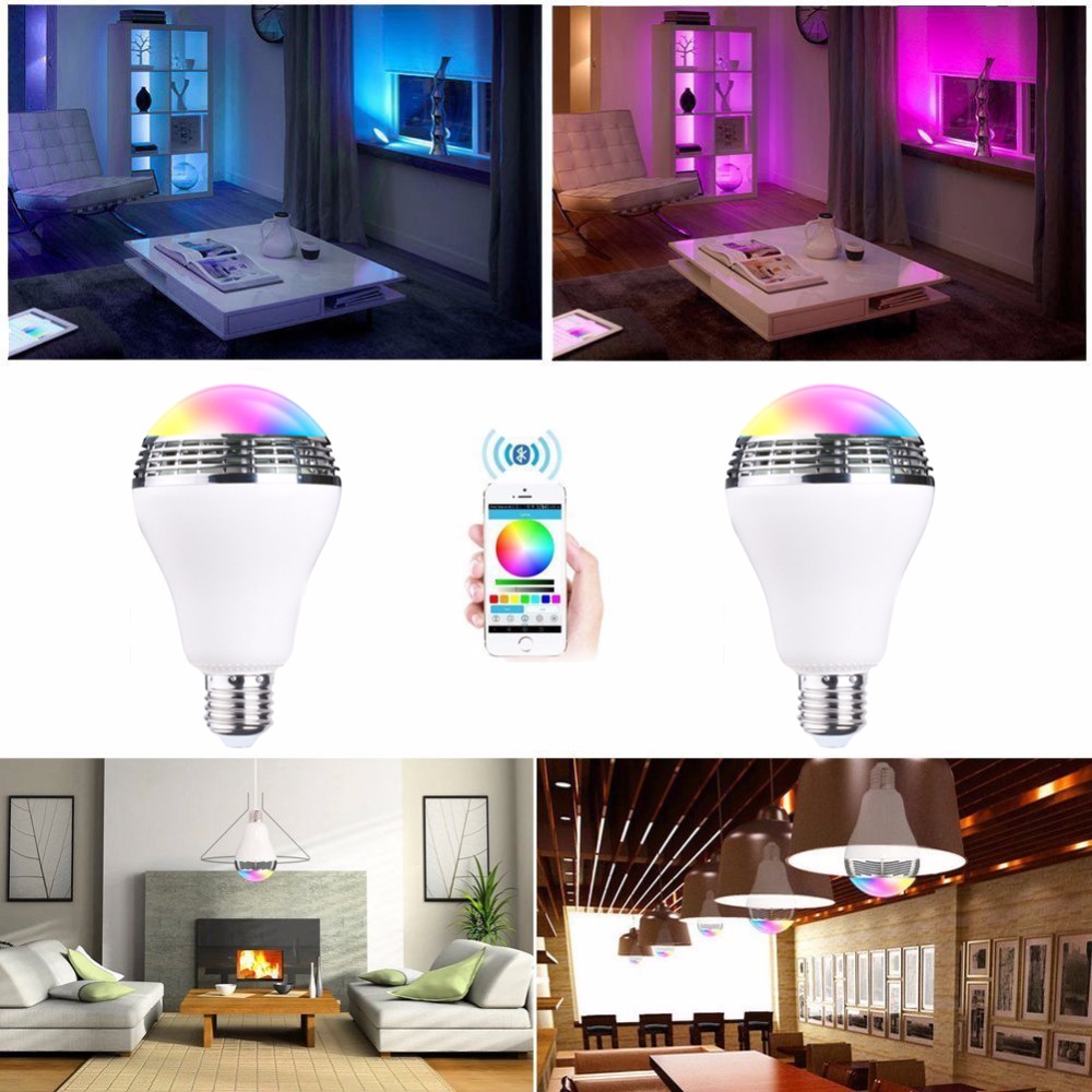 [DBF] Smart Led Lamp & Bluetooth Speaker APP Controle Groep Lampen RGB Multi-Color Changing Dimbare werkt met iOS Android