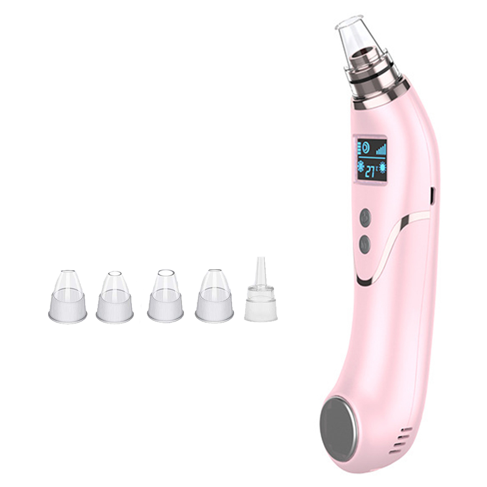 Practical Blackhead Remover Easy Use All Skin Electric Pore Vacuum Cleaner Rechargeable Adjustable Modes Home Beauty Salon: Pink