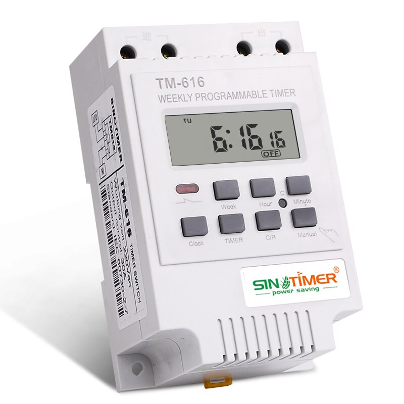 Heavy Load 30A Time Relay 7 Days Programmable Digital Timer Switch Relay Control Time 220V 230V AC Din Rail Mount: White