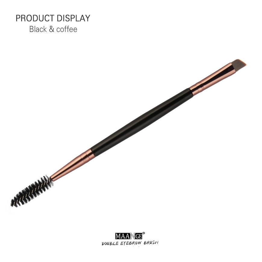MAANGE 1PC pinceau de maquillage sourcils manche bois Double face sourcil plat angle pinceaux de maquillage brochas para maquillaje maquiagem 43: F