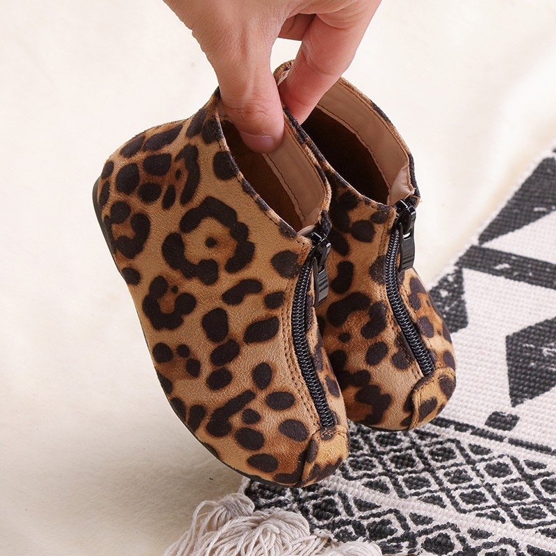NEUE freundlicher Stiefel Leopard Kleinkind Baby Mädchen Stiefel Warme Winter freundlicher Schnee Stiefel lässig Weiche Kurze Schuhe Für jungen