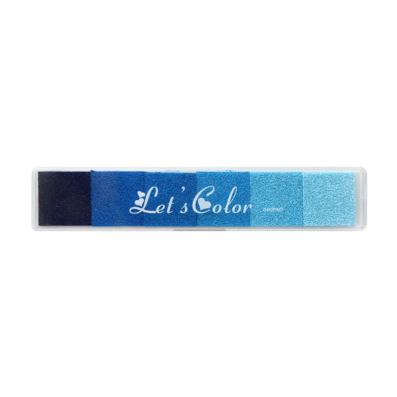 6 farben Bar Stempelkissen Regenbogen Farbverlauf Tinte Pad für Stempel Druck DIY Handgemachten Tagebuch Tagebuch Dekoration Büro Schule 6333: Blau
