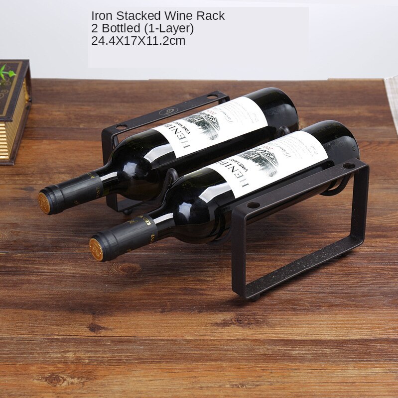 Wine Rack Wire Wine Display Rack Storage Bottles Rack Stand Home Accessory Holds 2/3/4 Bottles: 2 bottles