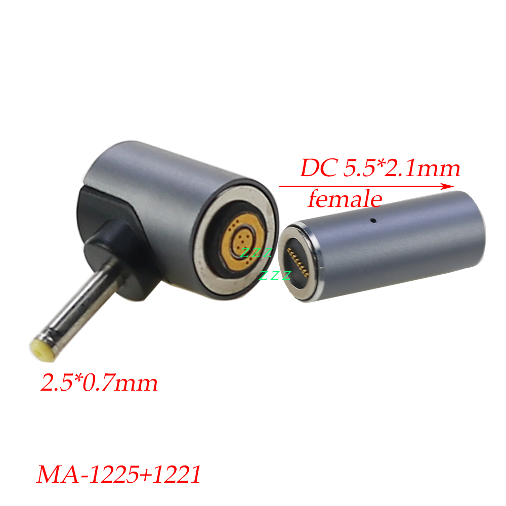 1set 8P Magnetic Fast Charging adapter 100W DC 5.5x2.1mm Female to 8Pin Round Connector to DC Plug Laptop Power Supply Charger: army green