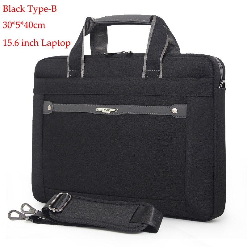 Oxford Waterproof Women Briefcase 15.6 inch Laptop Handbag Causal Document Office Shoulder Bag Computer Bag for Men: Type-B black