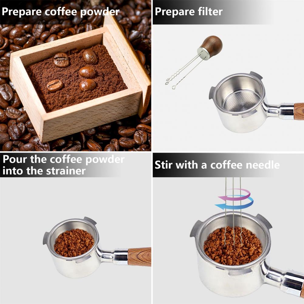 Coffee Distribution Needle Durable Coffee Tamper Leveler Tool Needle Type Wide Application Wood Handle Coffee Stirrer