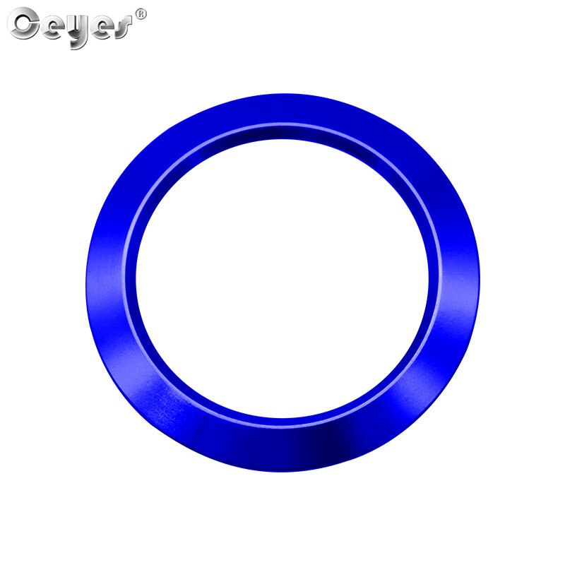 Ceyes Car Engine Start Stop Button Covers For Ford Explorer Focus Mustang Fiesta Ecosport Case Ring Circle Stickers Car Styling: Blue for RIng