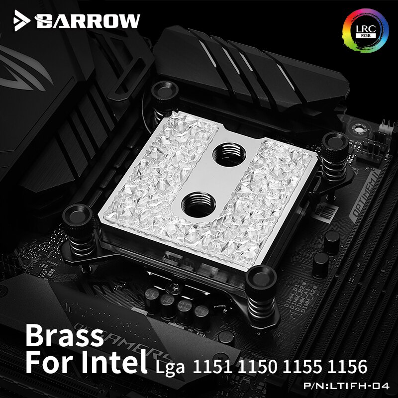 Barrow Cpu Blok Voor Intel En Amd Platform Ijspegel Serie Pom Of Barss Top Optionele Lrc 2.0 5V 3pin microwaterway Cpu Koeler