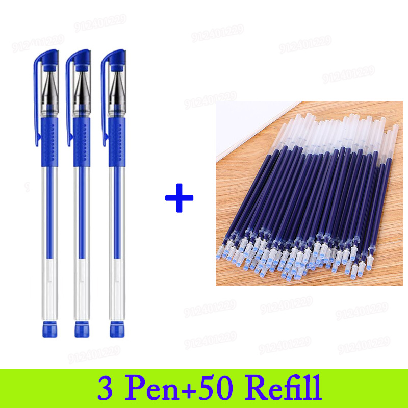 Lot Black Red Blue Signature Neutral Pen Rod Business Office Write Student Stationery Exam Replaceable Refill Ball-Point Pen: Light Grey / Multi-Colored