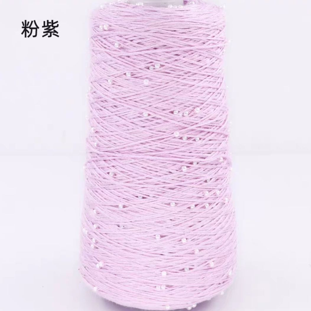 350g 70% CottonSoft Crochet Hand Pearl Beaded Yarn Lace 6# Hand-Knitted Thread For Summer Knitting Sweaters Hats Scarves Luxury: black