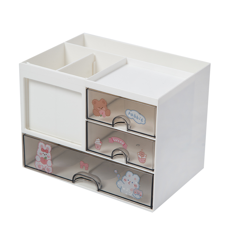 MELStorage-Boîte de Rangement de Bureau Transparente, Porte-Stylo Multifonction T1, pour Étudiant