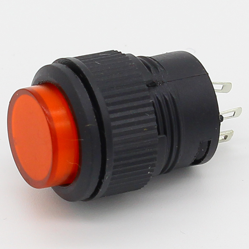 16mm Self-locking push button switch with LED ON-OFF: Red