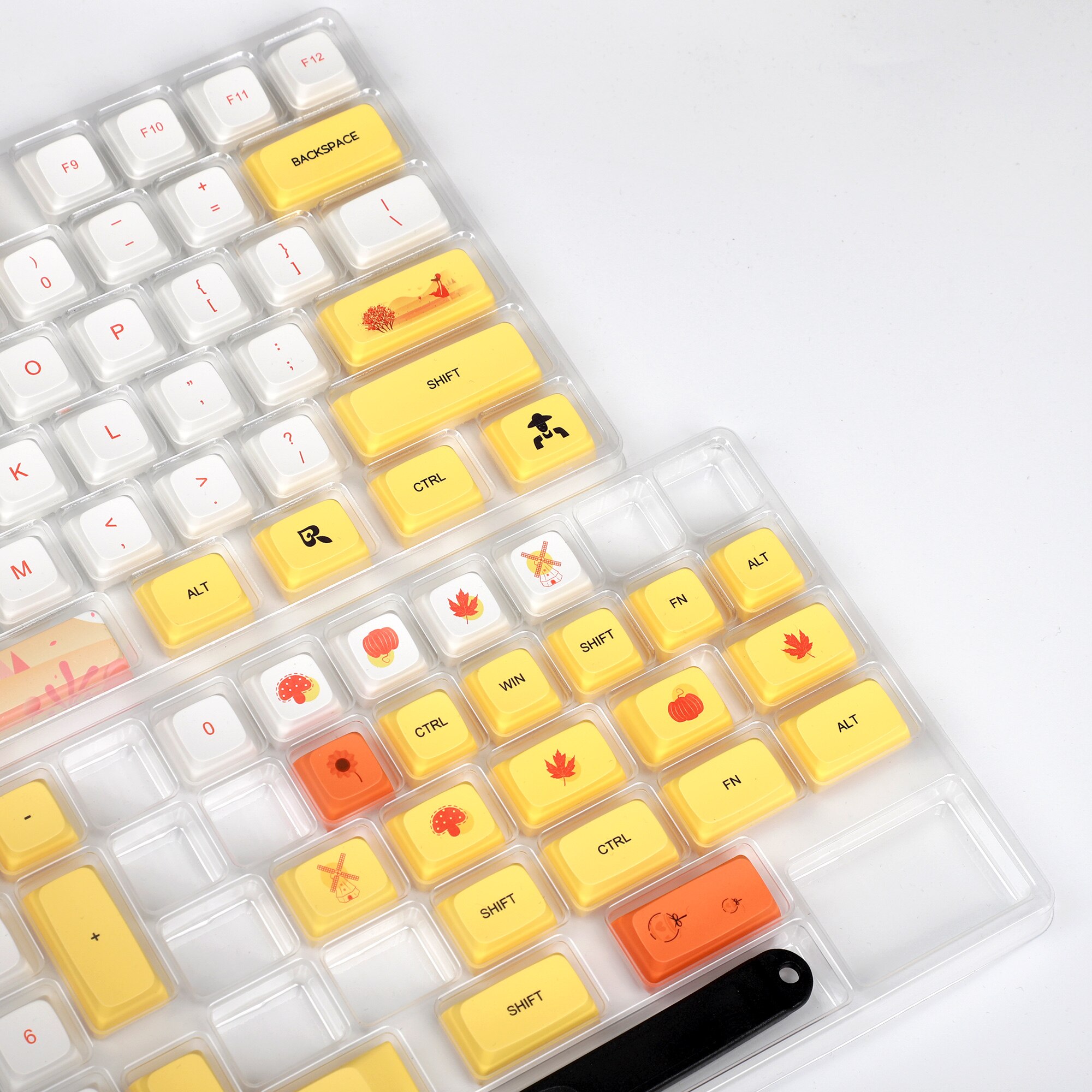 YMDK 129 Key Autumn Dye Sub ZDA Ball Shape PBT Keycap Similar to XDA For MX Keyboard 104 87 61 Melody 96 KBD75 ID80 GK64 SP84