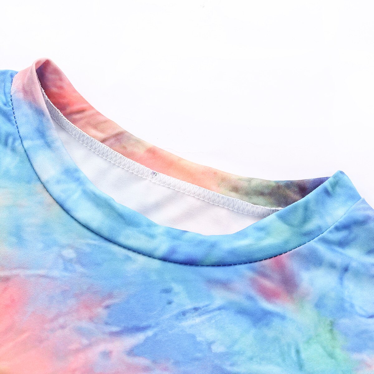 4 kolory kobiety Tie-Dye dwuczęściowy zestaw treningowy kobiet odzież sportowa 2 sztuka ćwiczenia strój dresy (bez maski)