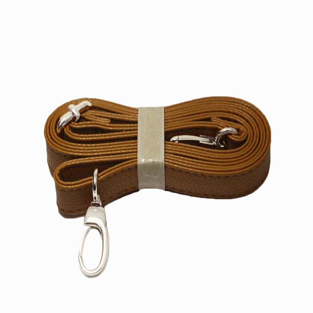 140cm couro do plutônio bolsa de ombro cinta nova cor sólida alça de saco com ferragem de prata diy bolsa alça feminina bolsas cinta: light brown