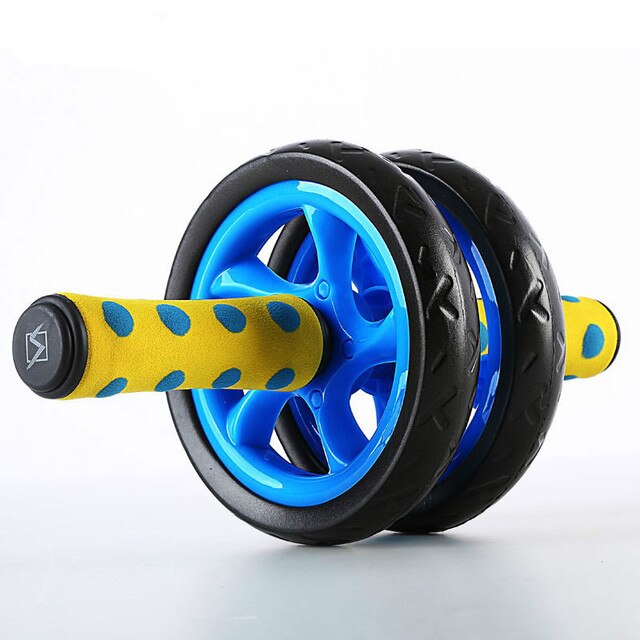 Double Wheel Abdominal Wheel ab Roller Press Roller Exercise abs Trainer Abdominal Muscle Trainer Sport at home gym Equipment: Blue