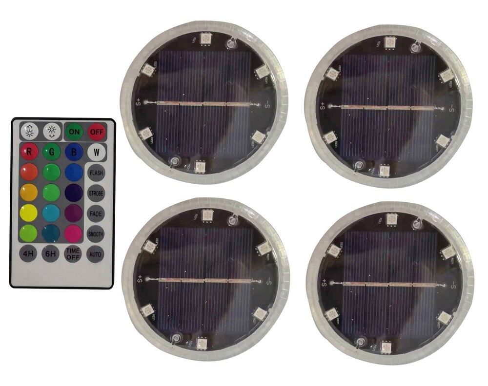 Solar LED Submersible Light Remote Control Underwater Night Lamp Pool Float Light For Swimming Pool Aquarium Fishing Lighting: 4 Lamp 1 controller