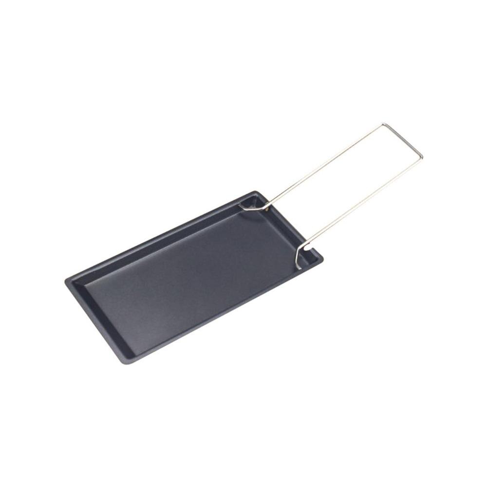 Mini Parrilla portátil para queso Raclette, bandeja antiadherente para mantequilla y queso, bandeja de hornear duradera para el hogar, horno de queso, herramienta para hornear en la cocina: Steel handle