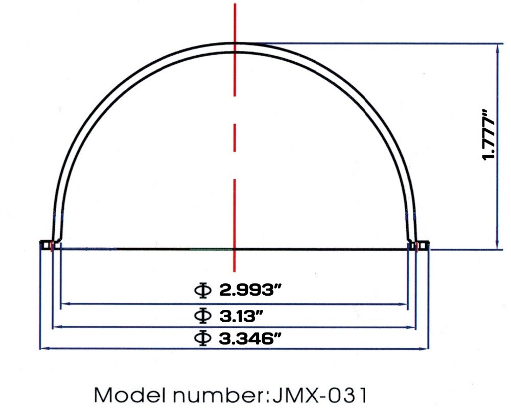 JMX 3.1 INCH Acrylic Indoor / Outdoor CCTV Clear Camera Dome Housing Security Dome Camera Housing