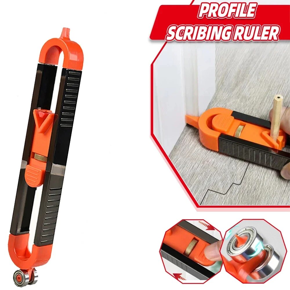Profile Scribing Ruler Contour Gauge with Lock Adjustable Locking Precise Woodworking Measuring Gauge Profile Duplicator