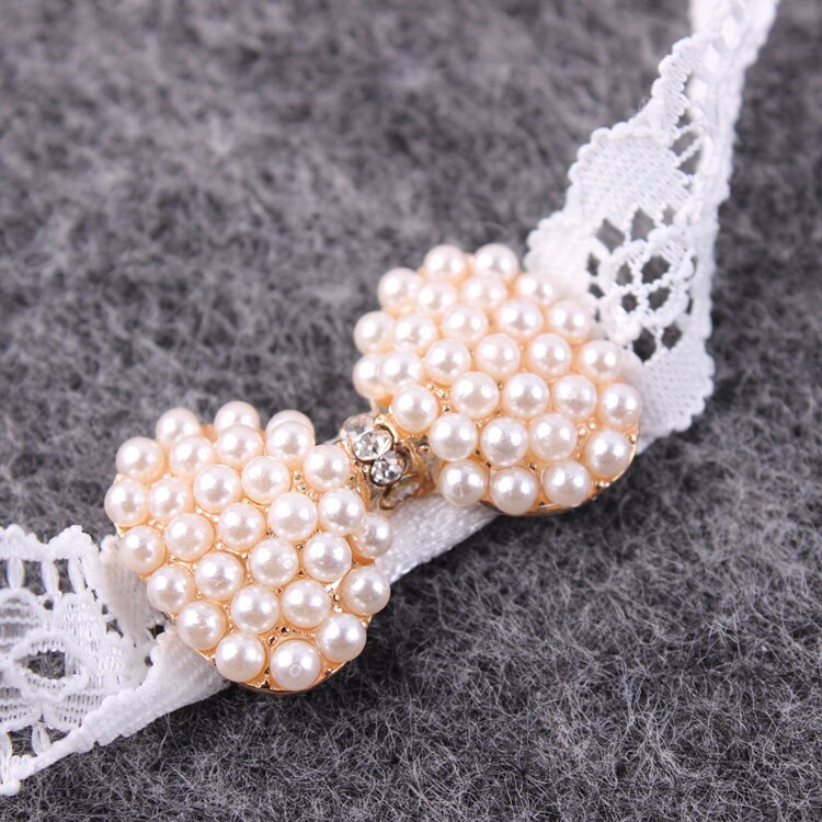 Accesorios para el cabello para niña, turbante, diadema para bebé, complemento para el pelo, lazo de perla, banda de pelo de encaje, banda blanca Lisa encantadora